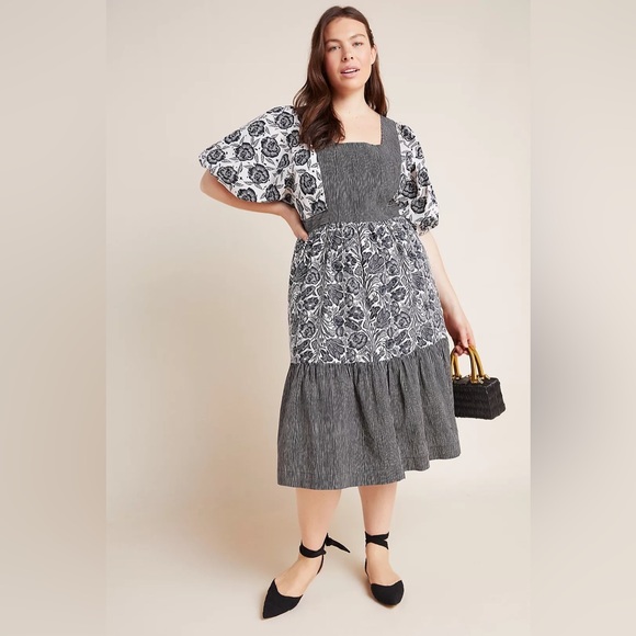 Blooming Print Adrienne Flounced Midi Dress - Picture 5 of 9